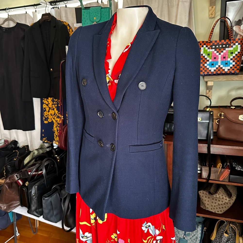 Gucci Navy Double-Breasted Blazer | Gold Logo Buttons | IT 38 - Picture 3 of 14
